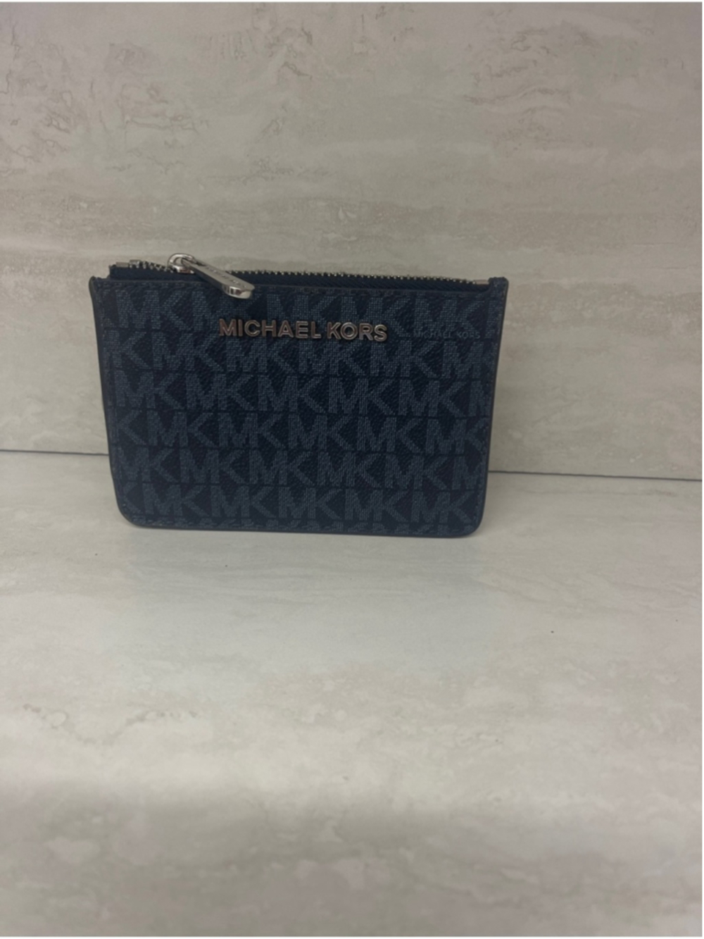 Michael Kors Small TZ Coinpouch Keychain With ID Admiral Blue